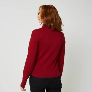 boutique en ligne Nouveau ❤️ IN EXTENSO Pull Col Roulé Rouge Bordeaux Femme 😍 7