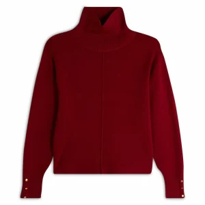 boutique en ligne Nouveau ❤️ IN EXTENSO Pull Col Roulé Rouge Bordeaux Femme 😍 9