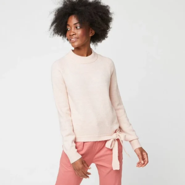 magasin en ligne france Les meilleures critiques de 👏 IN EXTENSO Pull Noué Col Montant Rose Femme ⭐ 1