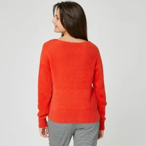 Les meilleures critiques de 🥰 IN EXTENSO Pull En Maille Poilue Col V Orange Femme 🧨 grande promotion 7