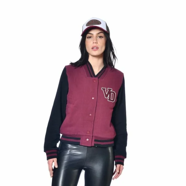 De gros 🔥 VONDUTCH Veste Femme Courte Bi-colore Avec Badges Brodes Mini 👍 soldes ligne 1