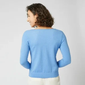 pas cher Le moins cher 😀 IN EXTENSO Pull Col V En Maille Bleu Femme 🔥 7