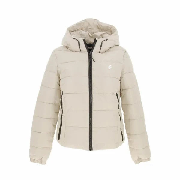 REMISE allant Sortie 🔔 SUPERDRY Doudounes Synthétiques Superdry Hooded Spirit Sports Puffer Tapioca Beige 7-337 👏 1