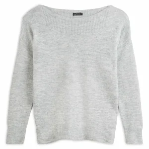 Meilleure vente 👍 IN EXTENSO Pull Col Bateau Gris Femme 🔔 le grand escompte 9