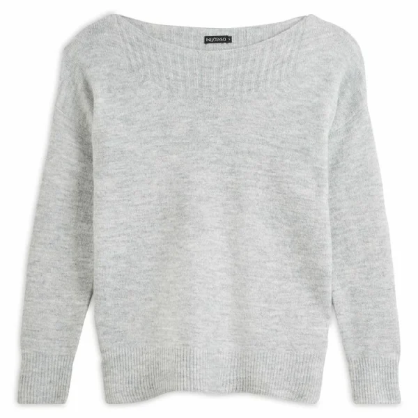 Meilleure vente 👍 IN EXTENSO Pull Col Bateau Gris Femme 🔔 le grand escompte 4