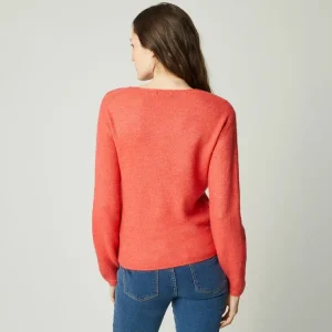 Nouveau Meilleure affaire 🎁 IN EXTENSO Pull Col V Rose Corail Femme 👍 6