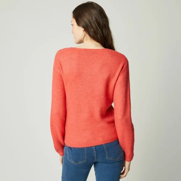 Nouveau Meilleure affaire 🎁 IN EXTENSO Pull Col V Rose Corail Femme 👍 3