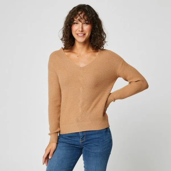 meilleure qualité Top 10 😉 IN EXTENSO Pull Col Rond Beige Femme 👏 1