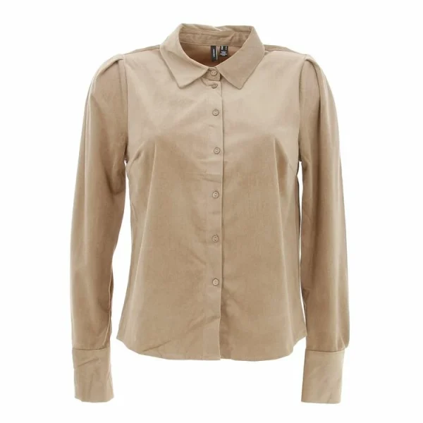 marque pas cher Les meilleures critiques de 🧨 Vero Moda Chemise Manches Longues Vero Moda Vmida Ls Corduroy 👚 Shirt Wvn Beige 7-383 🌟 1