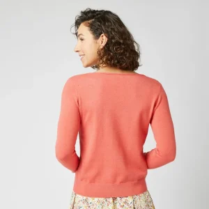 Offres 🔥 IN EXTENSO Pull Col V En Maille Rose Corail Femme 🌟 magasin pour 7