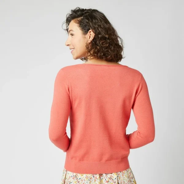 Offres 🔥 IN EXTENSO Pull Col V En Maille Rose Corail Femme 🌟 magasin pour 3