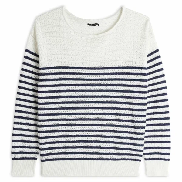 Livraison Standard/Rapide Tout neuf 🔔 IN EXTENSO Pull Marinière Col Bateau Femme 👏 4