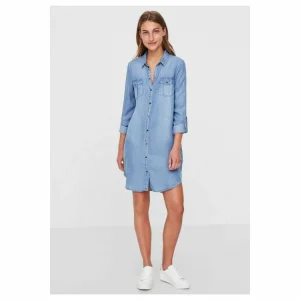 livraison la plus rapide Bon marché 🤩 Vero Moda Robe Courte En JeanFemme ❤️ 10