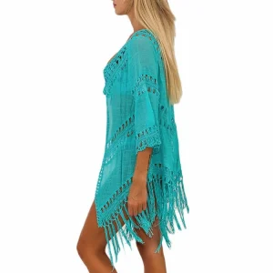 Remise ⭐ LES PETITES BOMBES Tunique De Plage Tendance Helena Turquoise 🧨 Top ventes 7