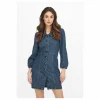 De gros ⭐ Kebello Robe En Jean Manches BouffantesFemme 🎁 soldes pas cher 22