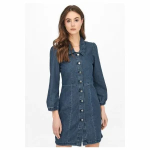 De gros ⭐ Kebello Robe En Jean Manches BouffantesFemme 🎁 soldes pas cher 9