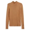 garantis authentique Top 10 🛒 IN EXTENSO Pull Col Montant Beige Camel Femme ✔️ 10