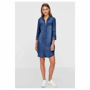 Grosses soldes 😉 Vero Moda Robe Courte En JeanFemme 🌟 offre spéciale 7