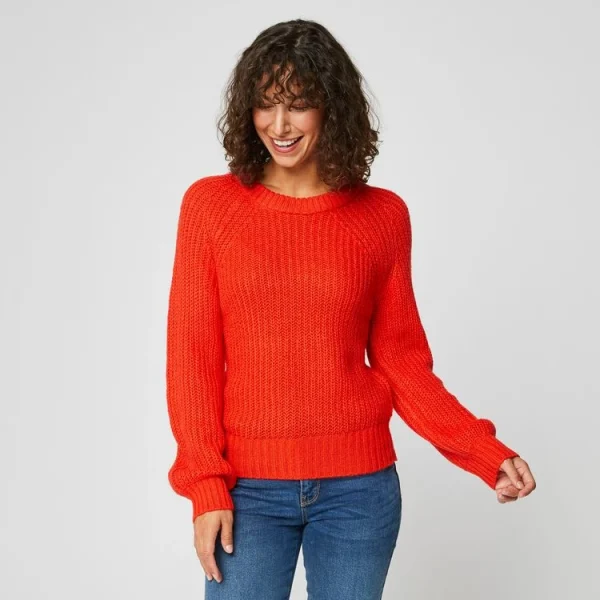 Meilleur Prix Nouveau 👍 IN EXTENSO Pull Col Rond Orange Femme ✨ 1