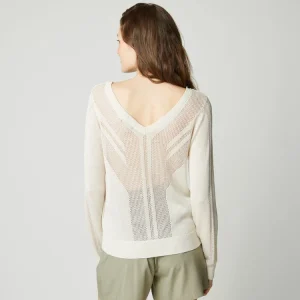 Nouveau ❤️ IN EXTENSO Pull En Résille Blanc Femme ✔️ pas cher 6