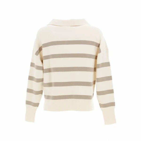 Promo 😍 Vero Moda Sweat Demi Zip Camioneur Vero Moda Vmsaba Stripe Ls Highneck Blouse Ga Noos Beige 12-10 👍 Meilleur Prix Garanti 3