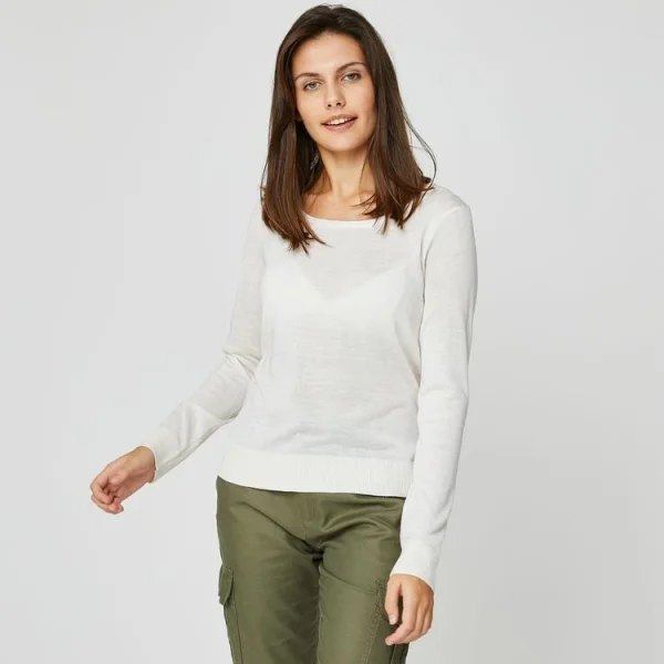 Grosses soldes 🤩 IN EXTENSO Pull Col Rond Blanc Femme 🤩 Retour gratuit en magasin. 1