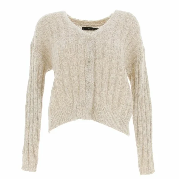 Bon marché 😀 Vero Moda Pull Fin Vero Moda Vmcher Ls V-neck Cardigan Beige 7-290 👍 Officielle 1